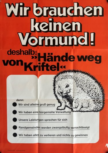 Altes Plakat mit Igel.