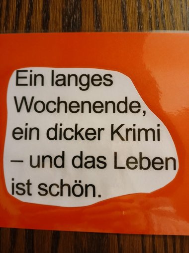 Spruch über Krimis.